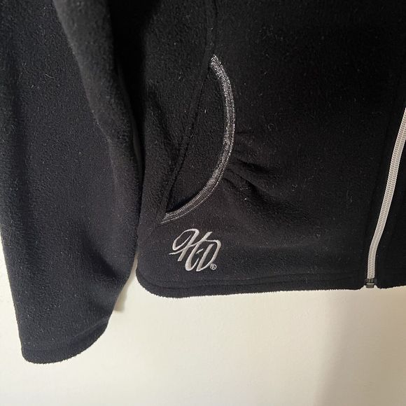 Harley Davidson Women’s Fleece Jacket, Jolie Metallic Quilted, Black, Size S - Picture 2 of 7